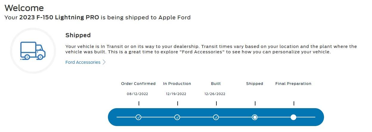 Ford F-150 Lightning ✅ 12/12 Lightning Build Week Group (MY2023) shipped