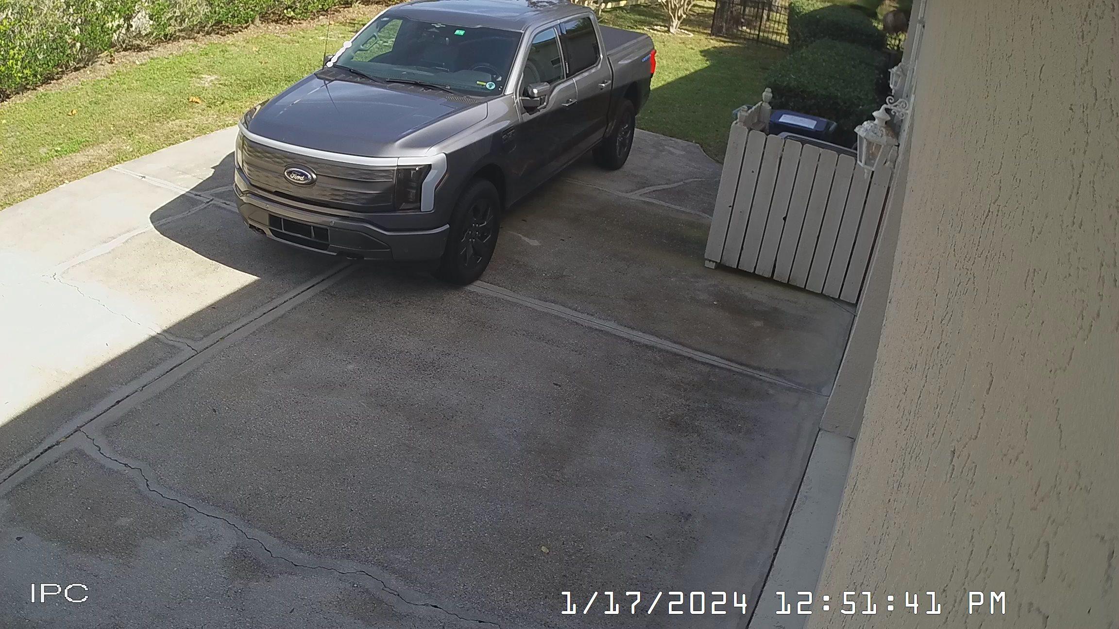 Ford F-150 Lightning Found Frunk Open this AM Side Garage 2024-01-17 12.51.40.340 PM