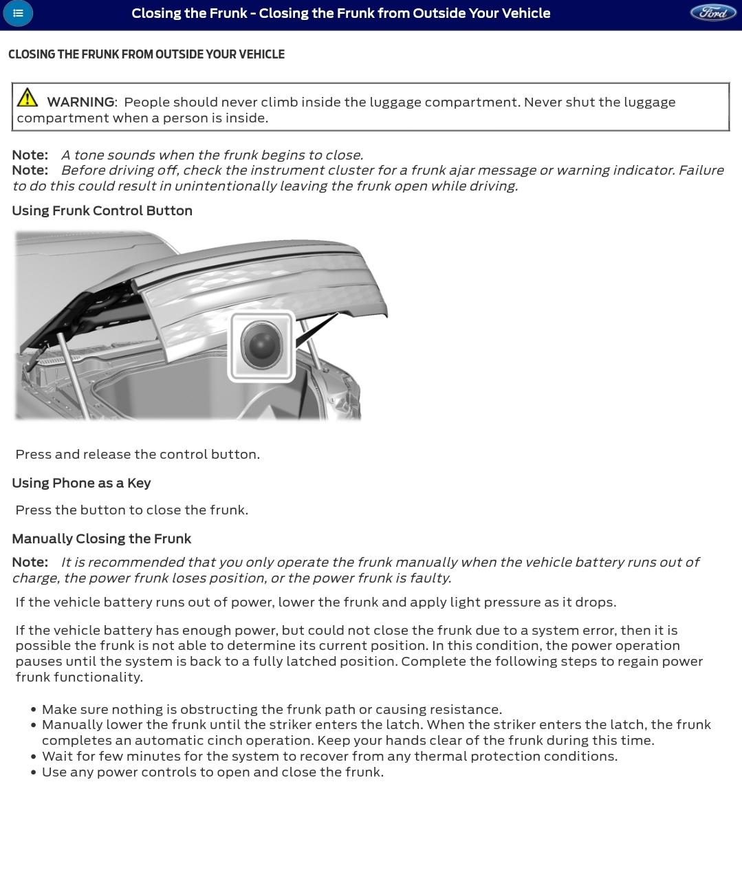 Ford F-150 Lightning Weird Frunk Behavior SmartSelect_20220802-083509_Chrome