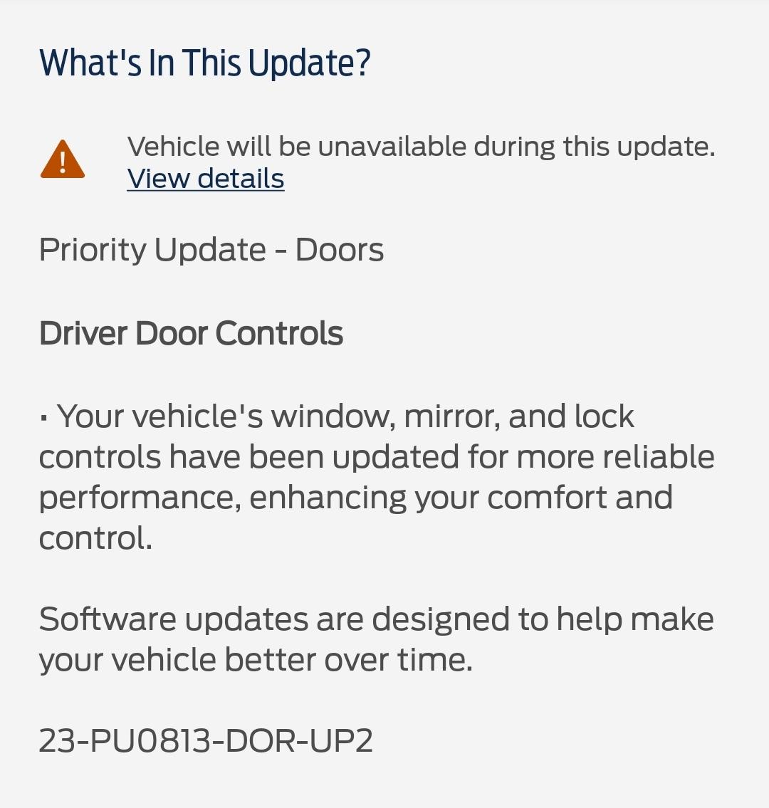 Ford F-150 Lightning Priority Update: 23-PU0813-DOR-UP2 SmartSelect_20240319_081555_FordPass