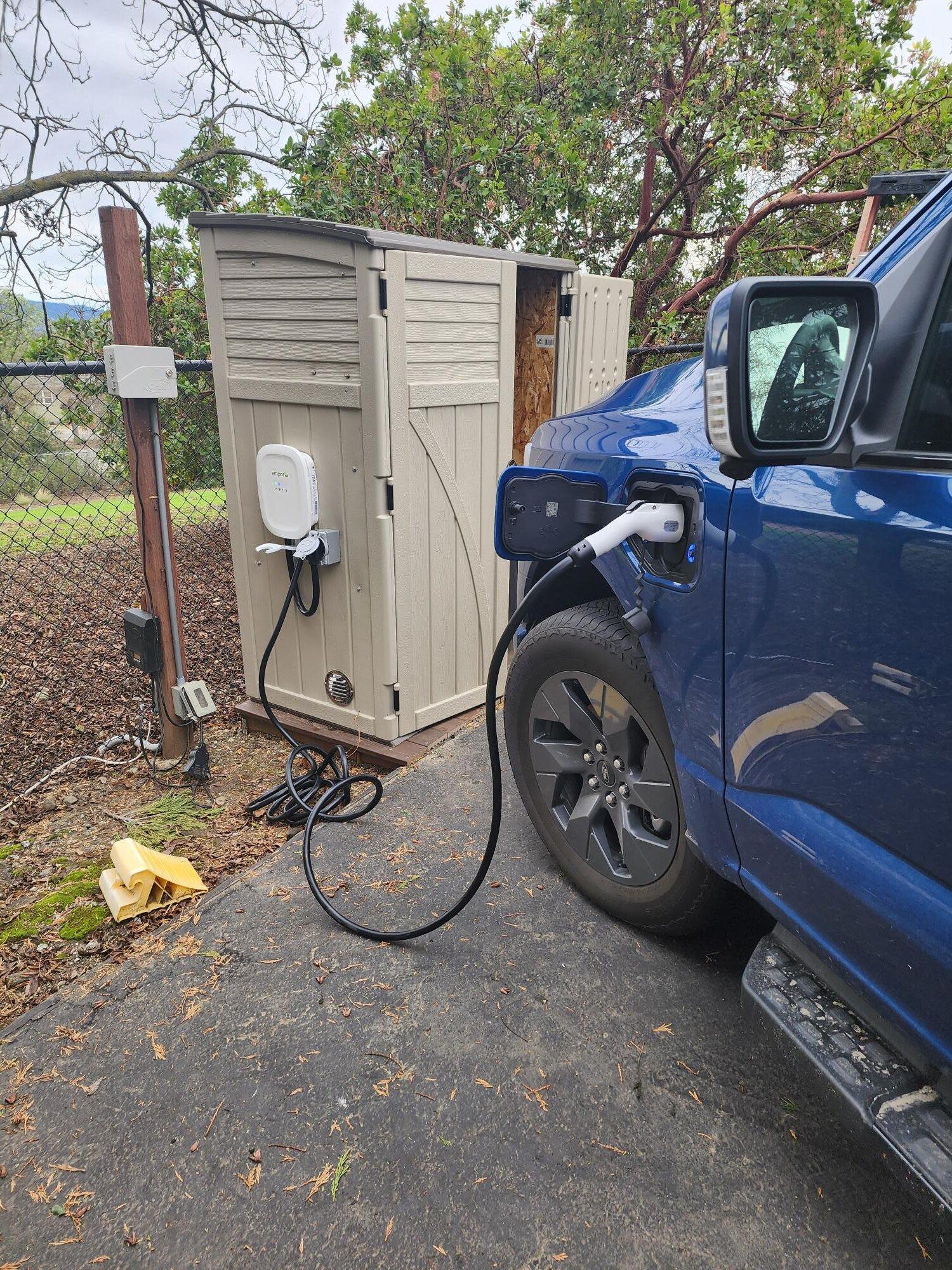 Ford F-150 Lightning Off Grid solar charging station is up and running.. weather permitting! solar charger 3