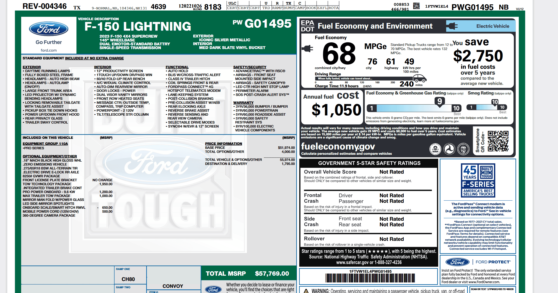 Ford F-150 Lightning ✅ 10/24 Lightning Build Week Group (MY2023) sticker