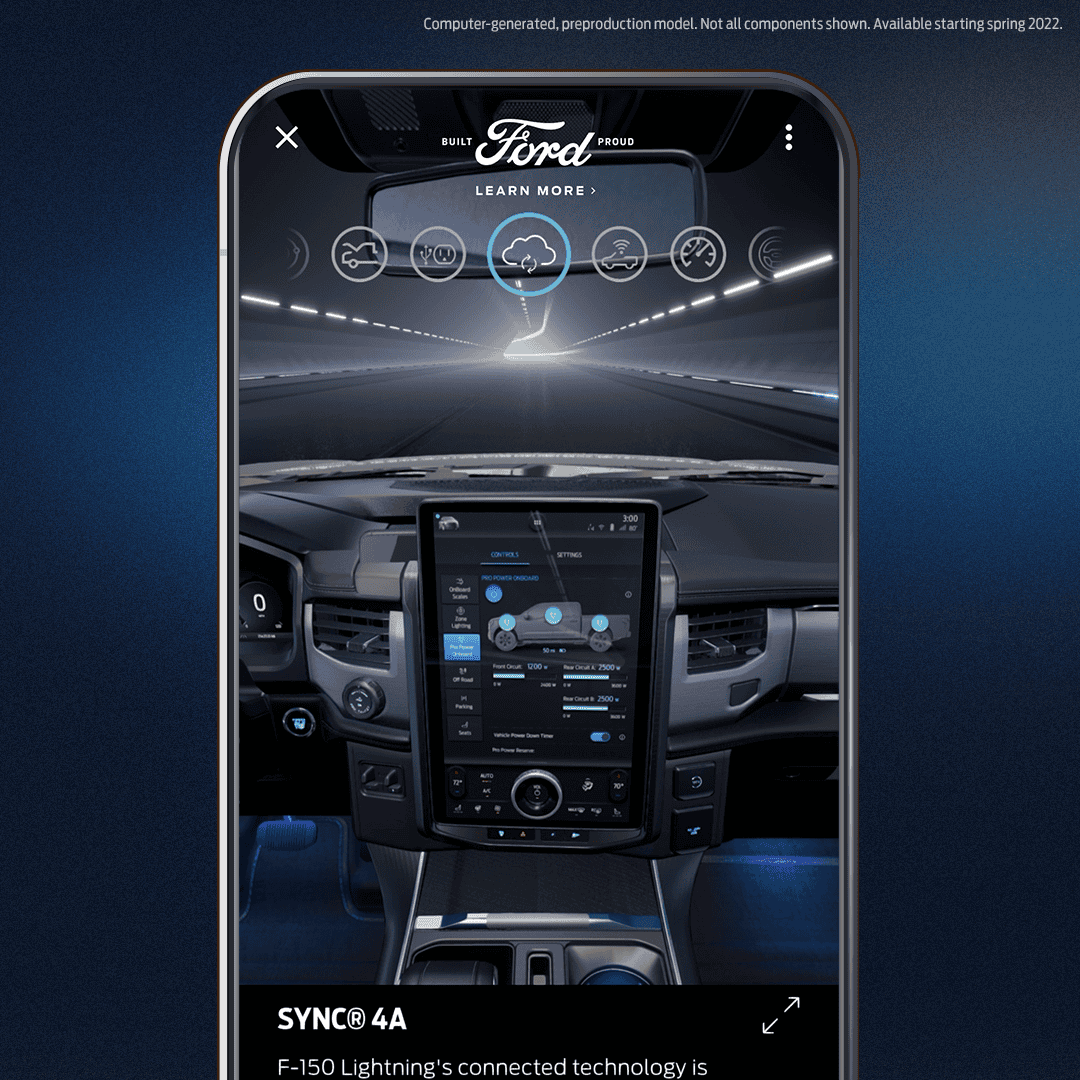 Ford F-150 Lightning Ford Launches F-150 Lightning 3D Augmented Reality Experience StrikeAnywhere_Phone_square_interior