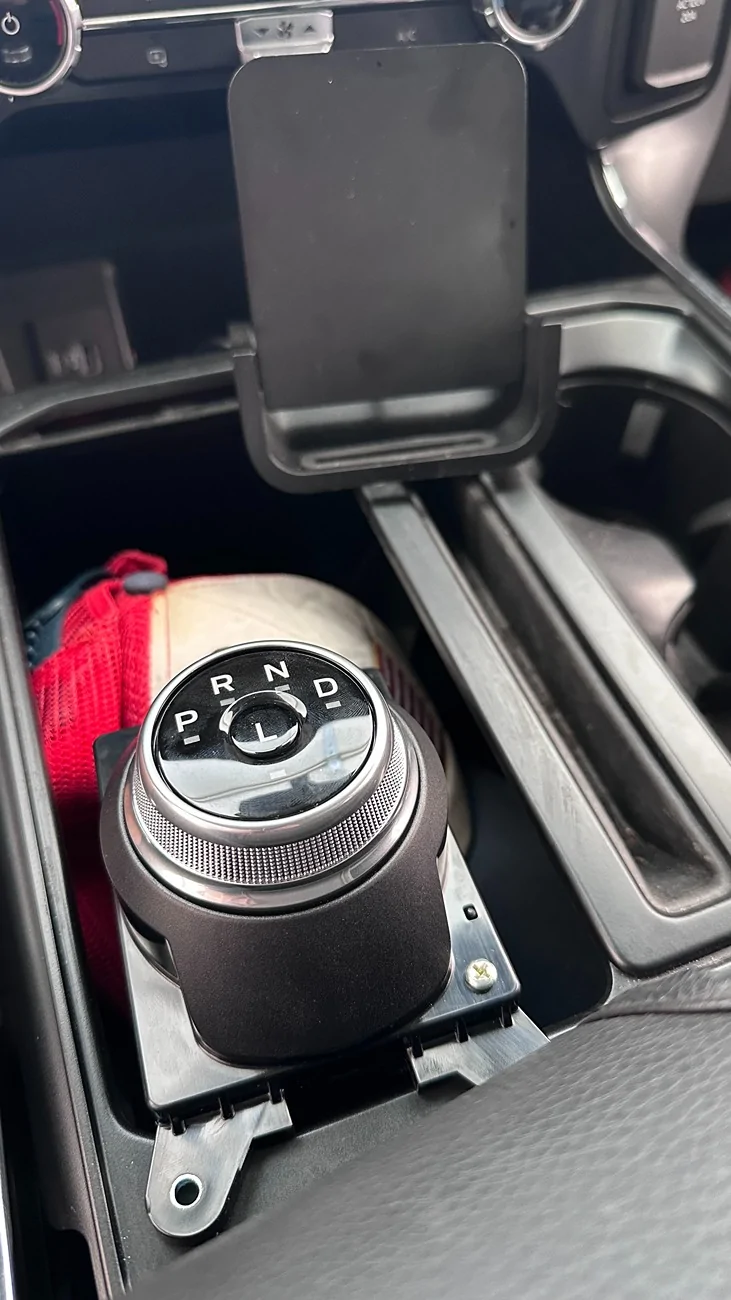 Ford F-150 Lightning ROTARY DIAL installation with  12" screen - without removing upper trim Success - ROTARY DIAL works