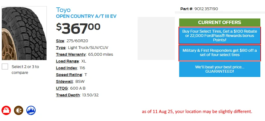 Ford F-150 Lightning Toyo Open Country A/T EV tires released TOYO_ATIIIEV