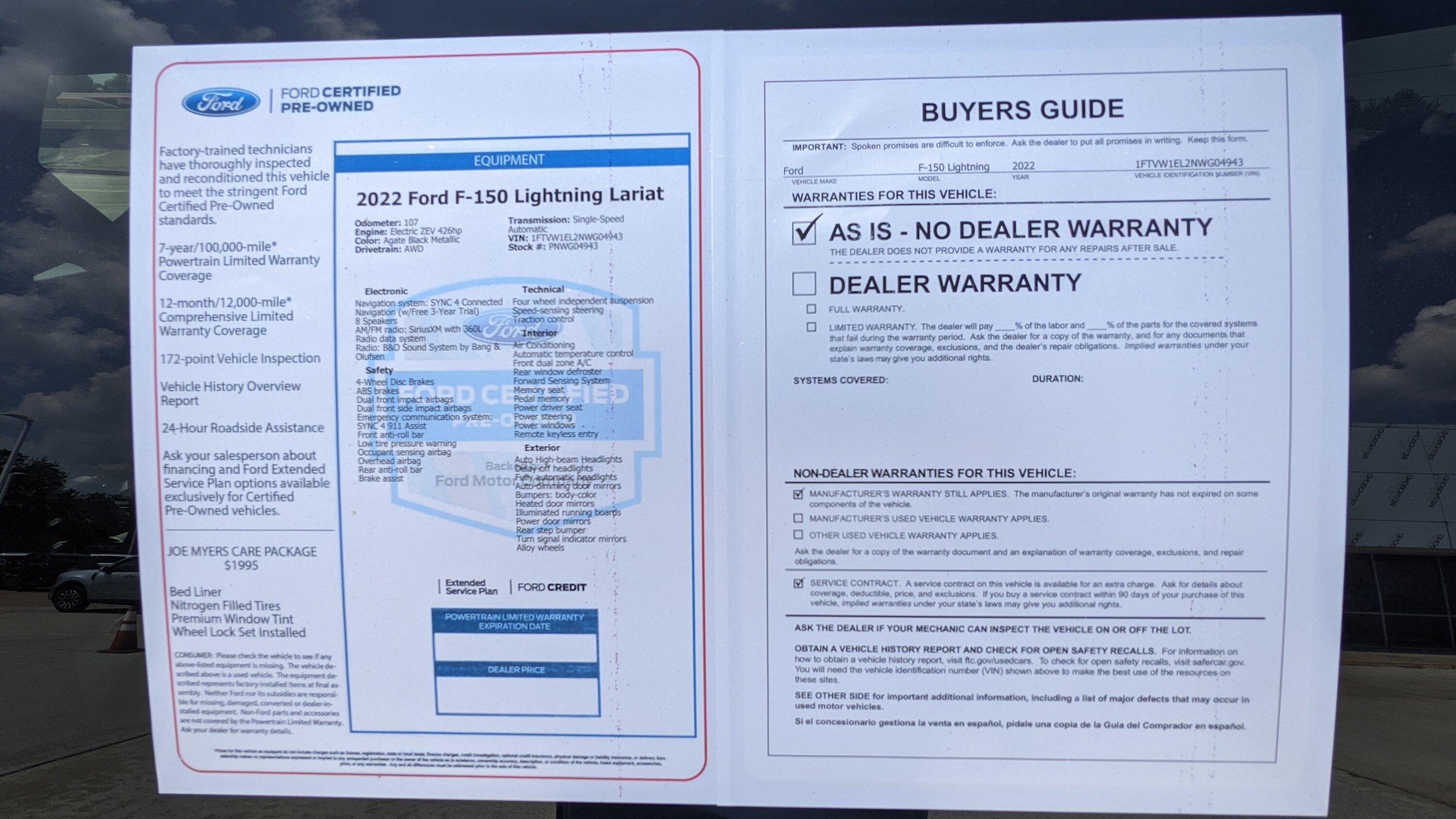 Ford F-150 Lightning two Lightnings on the lot for sale in Houston used new lightnin