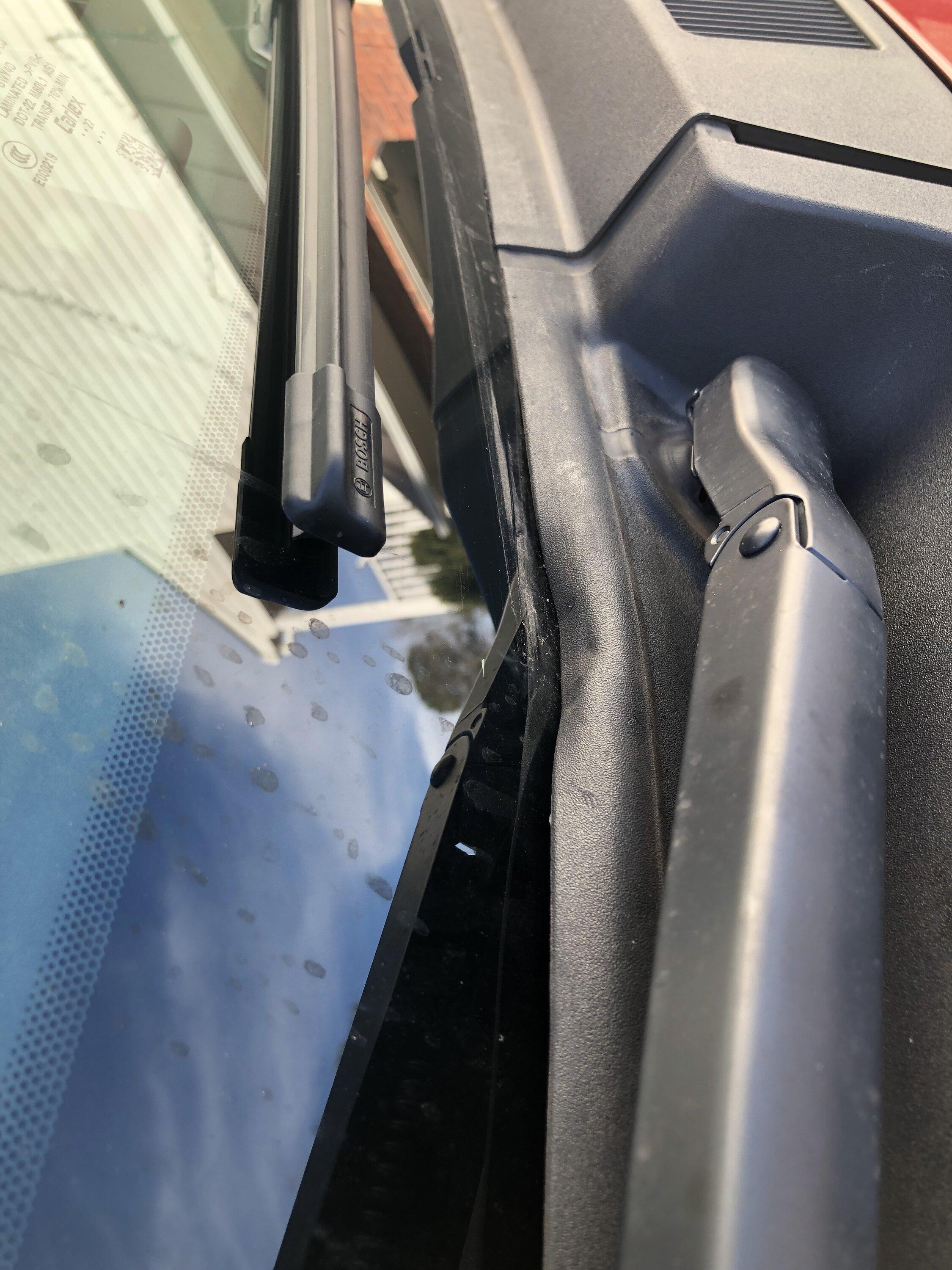 Ford F-150 Lightning Driver side windshield wiper hitting A pillar Wiper After Reset