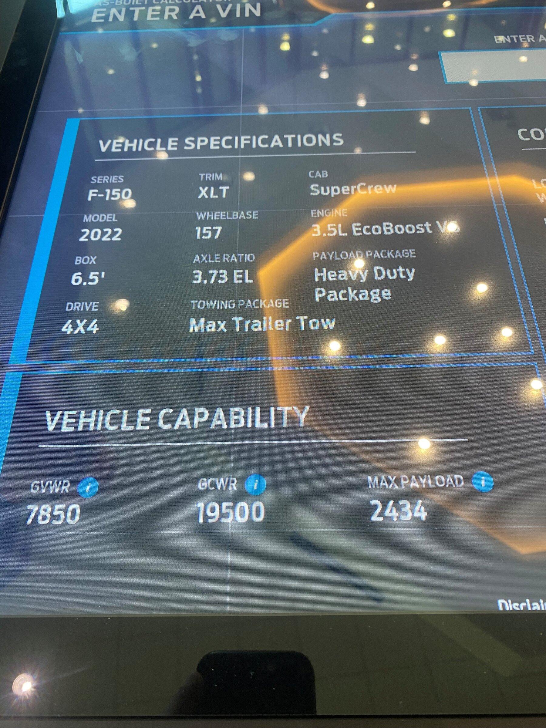 Ford F-150 Lightning Help me figure out my Payload Capacity XLT