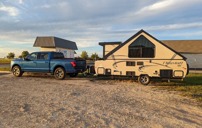 Towed camper 1,250-miles (MN to TX) using Tesla Superchargers