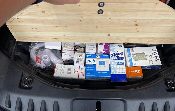 Lower Frunk Storage Flip-Up Lid - DIY Solution