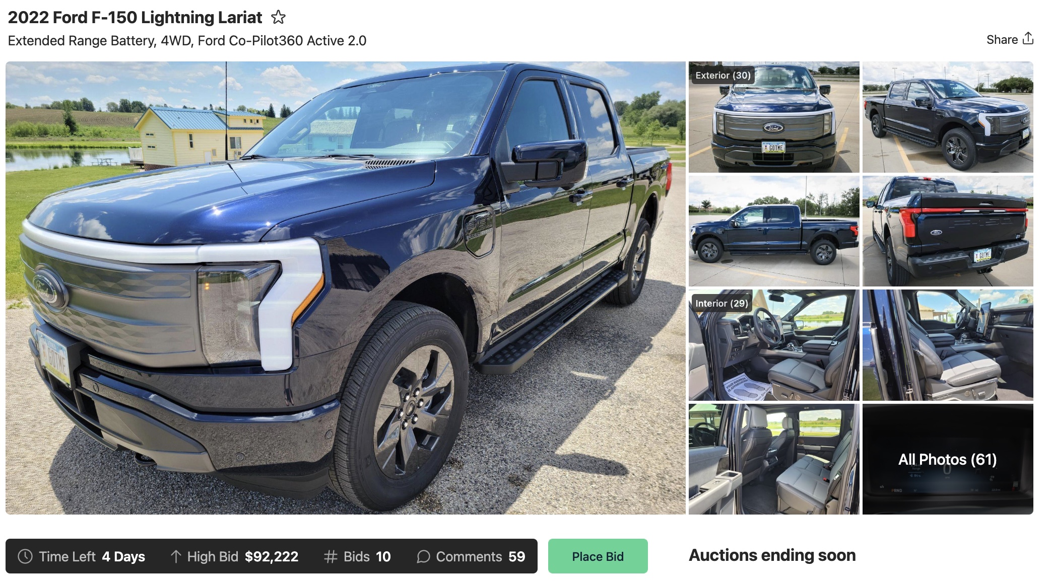 Lightning for resale on Cars&Bids Ford Lightning Forum For F150