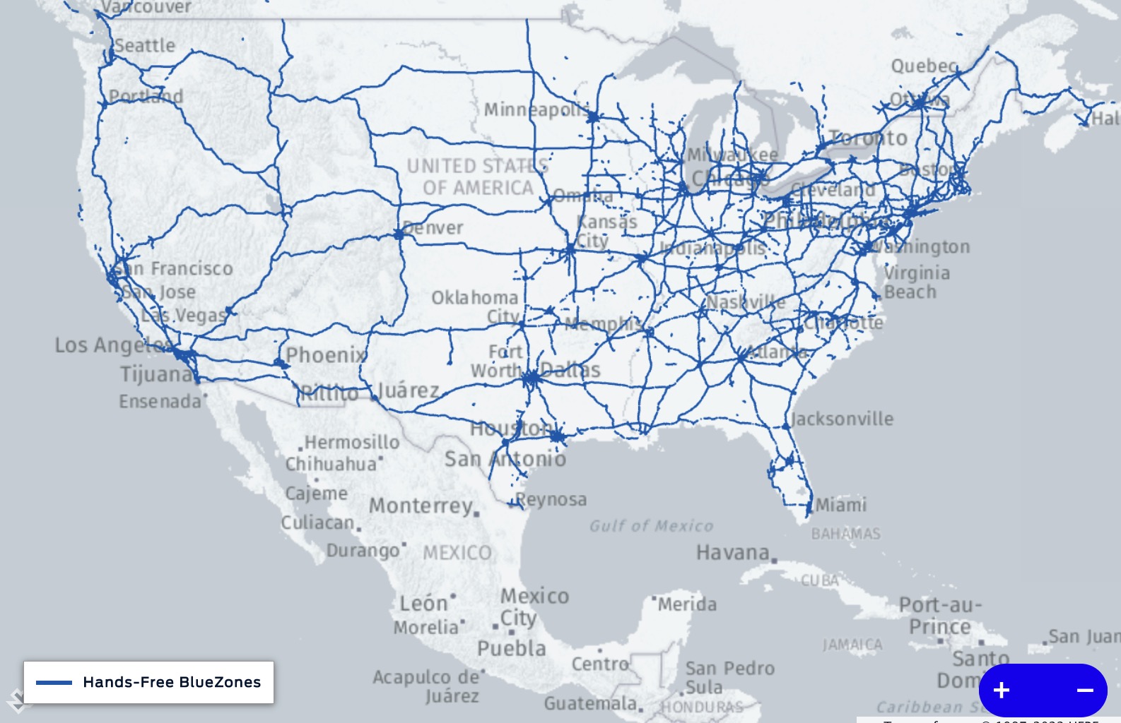 blue cruise interactive map